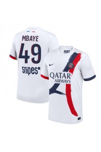 Paris Saint-Germain Ibrahim Mbaye #49 Jalkapallovaatteet Vieraspaita 2025-26 Lyhythihainen